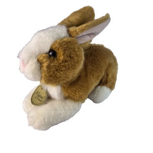 Miyoni by Aurora Dutch Rabbit Bunny Brown Cream Cotton Tail Stuffed Plush Toy